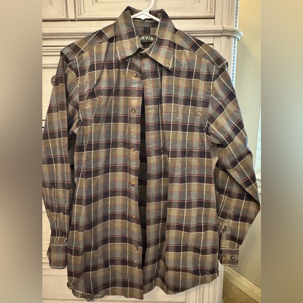 Orvis Men’s Plaid Button-Up Shirt Small